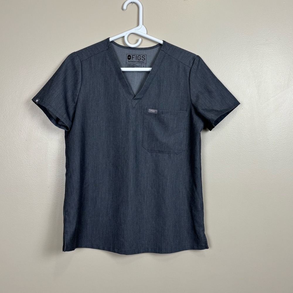 Figs Scrub Top Womens Small Graphite Gray Catarina One Pocket Short Sleeve Nurse